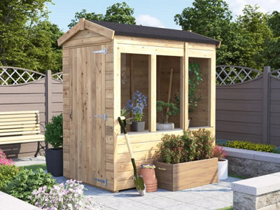 Dunster House Potting Shed Apex Roof W4' x D6' (W1.2m x D1.8m) Overlord Modular
