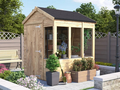 Dunster House Potting Shed Apex Roof W6' x D6' (W1.8m x D1.8m) Overlord Modular