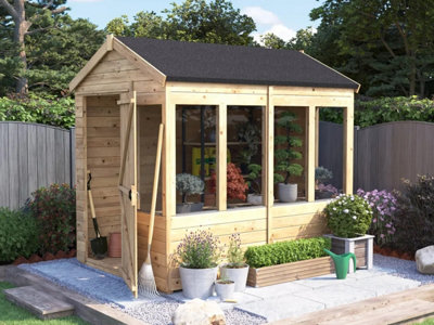 Dunster House Potting Shed Apex Roof W6' x D8' (W1.8m x D2.4m) Overlord Modular