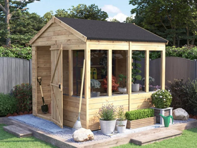 Dunster House Potting Shed Apex Roof W8' x D8' (W2.4m x D2.4m) Overlord Modular