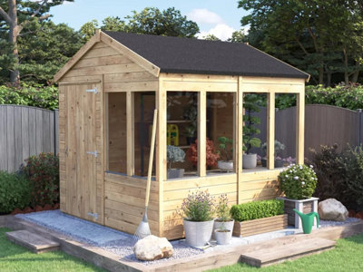 Dunster House Potting Shed Apex Roof W8' x D8' (W2.4m x D2.4m) Overlord Modular