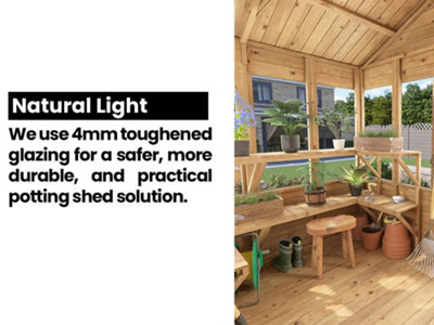 Dunster House Potting Shed Apex Roof W8' x D8' (W2.4m x D2.4m) Overlord Modular