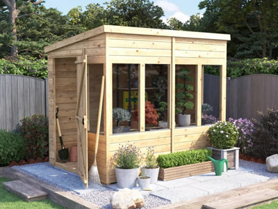Dunster House Potting Shed Pent Roof W6' x D8' (W1.8m x D2.4m) Overlord Modular