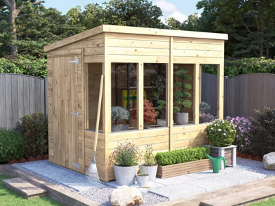 Dunster House Potting Shed Pent Roof W6' x D8' (W1.8m x D2.4m) Overlord Modular
