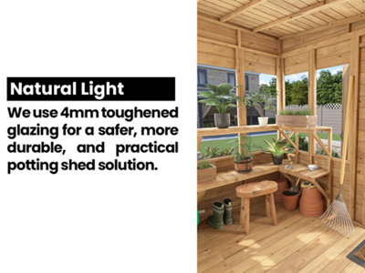 Dunster House Potting Shed Pent Roof W6' x D8' (W1.8m x D2.4m) Overlord Modular