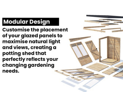 Dunster House Potting Shed Pent Roof W6' x D8' (W1.8m x D2.4m) Overlord Modular