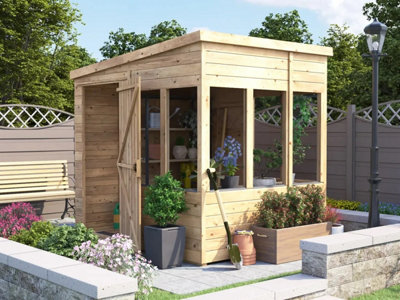 Dunster House Potting Shed Pent Roof W8' x D6' (W2.4 x D1.8m) Overlord Modular