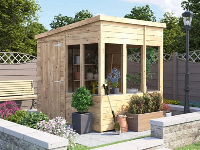 Dunster House Potting Shed Pent Roof W8' x D6' (W2.4 x D1.8m) Overlord Modular
