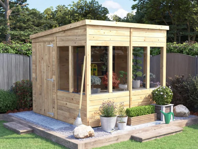 Dunster House Potting Shed Pent Roof W8' x D8' (W2.4 x D2.4m) Overlord Modular