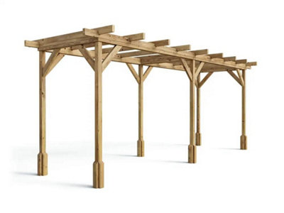 Dunster House Pressure Treated Wooden Pergola Utopia Walkway Infinity ...