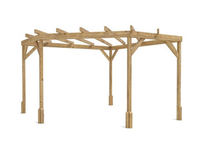 Dunster House Wooden Corner Pergola Kit 3m x 3m Utopia Diamond (W10' x ...