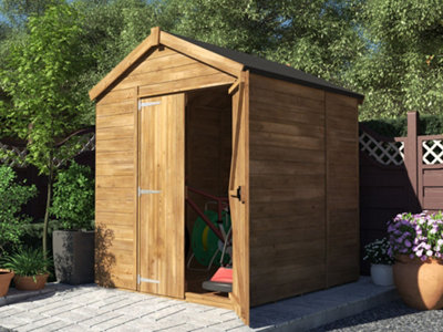 Dunster House Wooden Shed 1.8 x 1.8m 15mm Walls Outdoor Garden Storage  Apex Roof No Window Overlord Modular