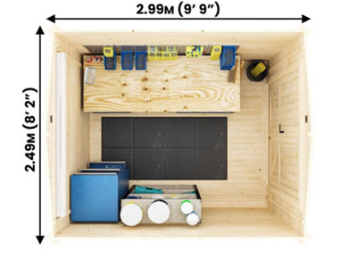 Dunster House Wooden Shed 8' x 10' (3.5 x 3m) Garden Cabin 6 Point Lock Workshop Petrus Apex Roof