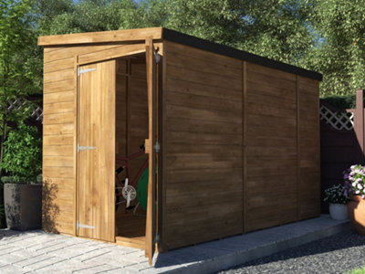 Dunster House Wooden Shed Garden Storage 1.8 x 3m (6' x 10') 15mm Walls Pent Roof, Overlord Modular