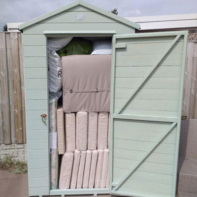 Dunster House Wooden Tool Shed 2m x 1m Sentry Box Wooden Garden Storage Talia Tool Rail Roof Felt