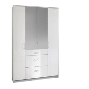 DUO 180 cm wide 4 door robe with mirrors and drawers