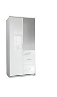 DUO 90 cm wide 2 door robe with mirrors and drawers