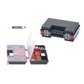 Duo Compartment Storage Tandem Organiser Case Tool Box Adjustable Dividers Model 1