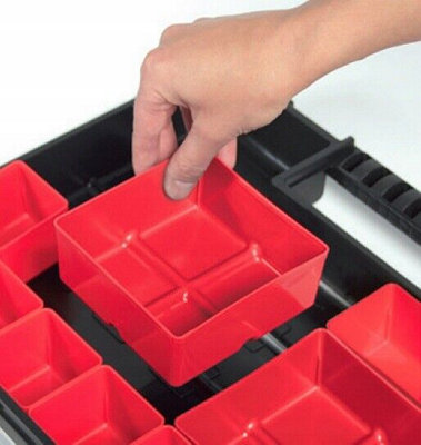 Duo Compartment Storage Tandem Organiser Case Tool Box Adjustable Dividers Model 4 - 6