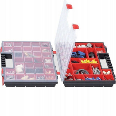 Duo Compartment Storage Tandem Organiser Case Tool Box Adjustable Dividers Model 5