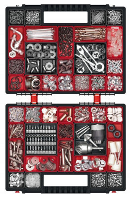 Duo Compartment Storage Tandem Organiser Case Tool Box Adjustable Dividers Model 5 - 4