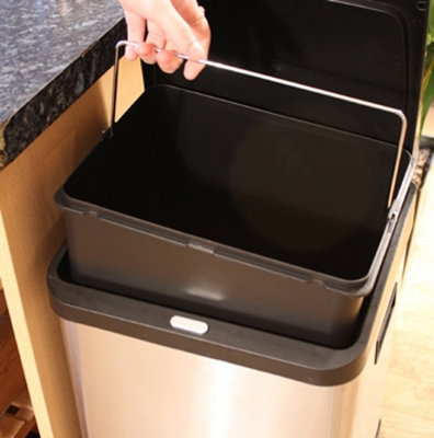 Duo Recycling Bin 40 Litre Tower Recycler, 2 x 20l Buckets, Two Inner Compartments, Easy Recycling, Special Pedal Bin