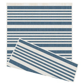 Duo Weave Collection Outdoor Rugs in Modern Stripes