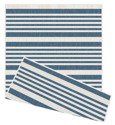 Duo Weave Collection Outdoor Rugs in Modern Stripes