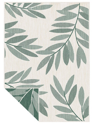 Duo Weave Collection Outdoor Rugs in Trailing Leaves Design