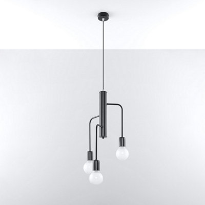 Duomo Steel Black 3 Light Classic Chandelier