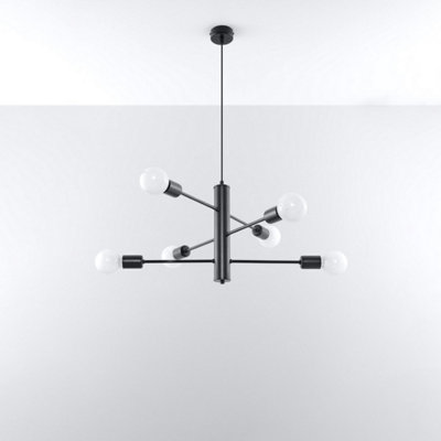 Duomo Steel Black 6 Light Classic Chandelier