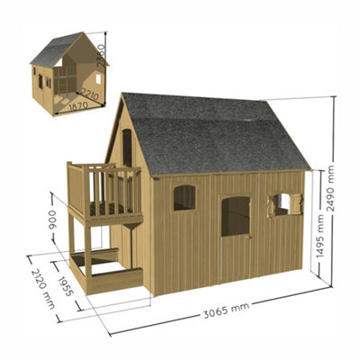 Duplex Two Storey Playhouse with Balcony 10 x 7 - 3