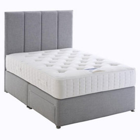 Dura Bed Crystal Orthopaedic Sprung Divan Bed Set 6'0 Super King 2 Drawers Side - Wool Clay