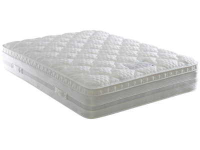 Dura Bed Oxford 1000 Pocket Sprung Memory Foam Divan Bed Set 4FT6 Double 4 Drawers - Plush Velvet Light Silver