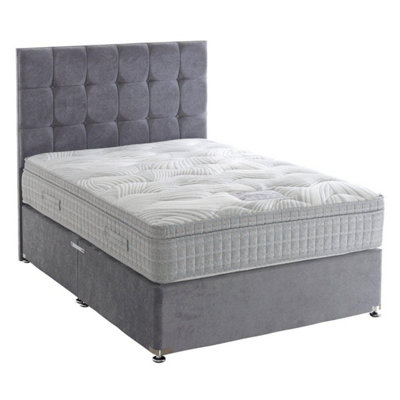 Dura Bed Savoy 1000 Pocket Sprung Cushioned Top Divan Bed Set 3FT Single 2 Drawers Side - Wool Clay