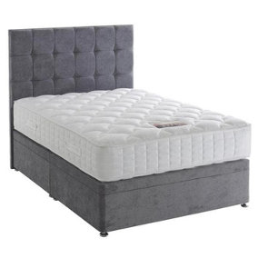 Dura Bed Vermont 1000 Pocket Sprung Divan Bed Set 2FT6 Small Single 2 Drawers Side - Wool Clay