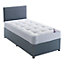 Dura Beds Ashleigh Damask Orthopaedic Pocket Sprung Divan Bed Set 4FT Small Double 4 Drawers- Naples Blue