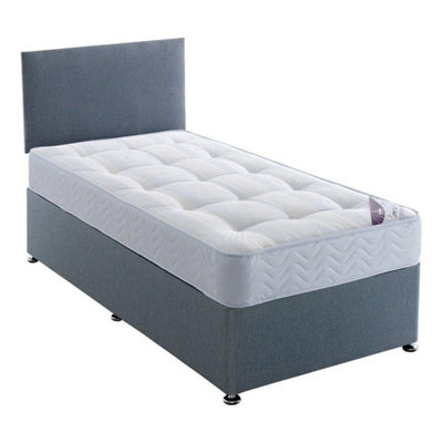 Dura Beds Ashleigh Damask Orthopaedic Pocket Sprung Divan Bed Set 4FT6 Double 4 Drawers- Naples Blue