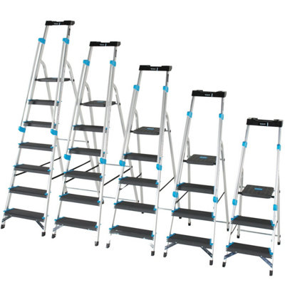 Durable 0.8m XL Platform Step Ladder with Anti-Slip Treads and Tool Tray