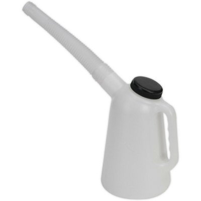 Durable 1 Litre Oil Container with Flexible Spout and Screw Cap
