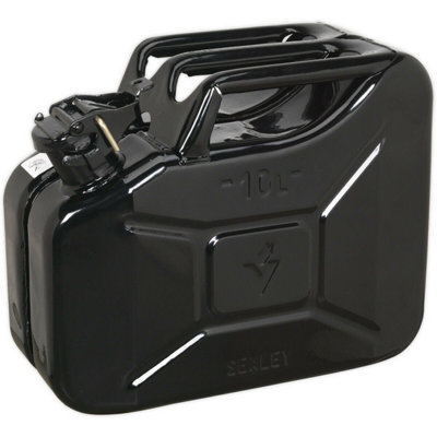 Durable 10 Litre Jerry Can with Leak-Proof Closure and Fuel Resistant Lining - Black