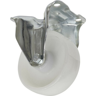 Durable 100mm Fixed Plate Castor Wheel with Non-Marking Polyamide Tread