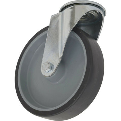 Durable 100mm Thermoplastic Castor Wheel with Bolt Hole Swivel and 27mm Tread Width