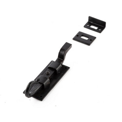 Durable 102mm Black Shepherds Crook Necked Bolts for Secure Doors - Door Bolt Lock