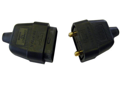 Durable 10A 2 Pin Black Rubber Connector Plug for Reliable Electrical Connections