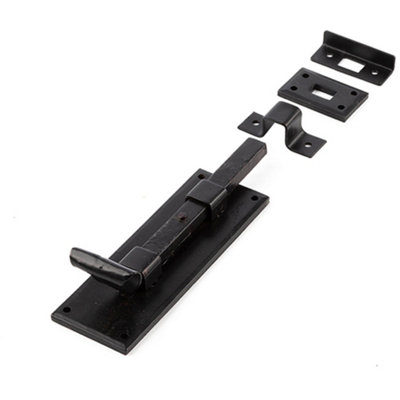 Durable 152mm Black Straight Bolts for Enhanced Security - Door Bolt Lock