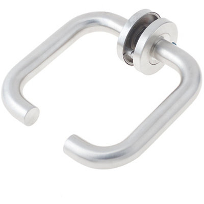Durable 19mm Polished Stainless Steel Door Handle on Rose - Interior Handle