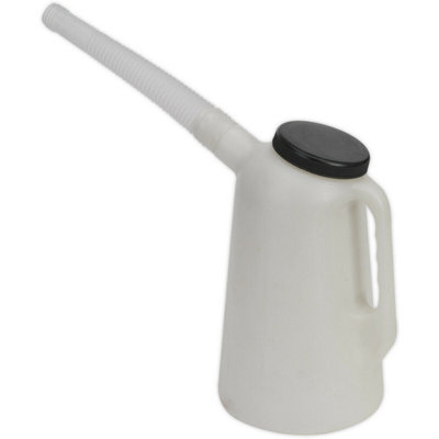 Durable 2 Litre Oil Container with Flexible Spout and Screw Cap
