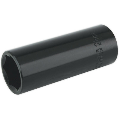 Durable 21mm Forged Deep Impact Socket - 1/2 Inch Square Drive Chrome Vanadium Tool