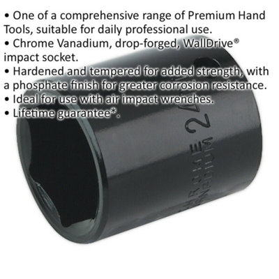 Durable 24mm Forged Impact Socket - 1/2 Inch Square Drive for ...